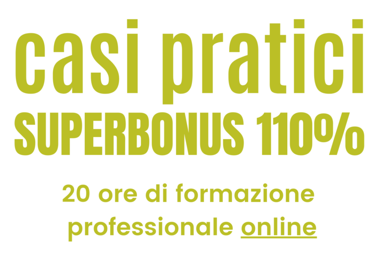 Corso online superbonus 110% casi pratici