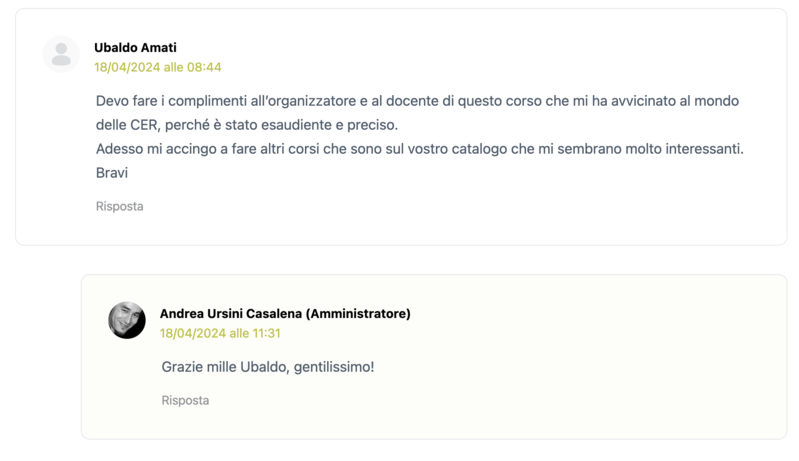 Recensione Ubaldo workshop CER